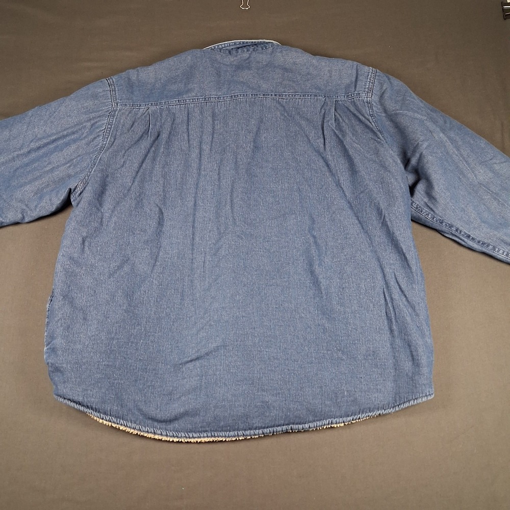 Vintage Wrangler Shacket Sherpa Lined Denim Jacket Men's 2XL Western Trucker - Picture 2 of 8
